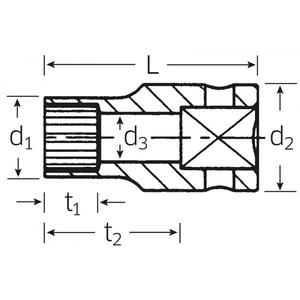 Stahlwille 3/8'' <b>Spline</b> Drive <b>Socket</b> Wrench Premium Quality Product in the Category - Product Image 2
