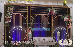 Diya อุปกรณ์ประกอบฉากโลหะสีทองสำหรับตกแต่งงานแต่งงาน,อุปกรณ์โลหะสำหรับตกแต่งงานแต่งงานทางเข้างานแต่งงาน - Product Image 4