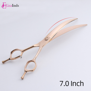 Ciseaux professionnels de toilettage pour chiens et chats, livraison gratuite, en acier inoxydable, or rose, super incurvé, pour animaux de compagnie - Product Image 6