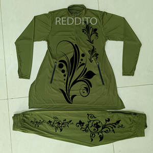 Traje de baño hiyab modesto personalizable OEM traje de baño de playa de cobertura completa impermeable para mujeres musulmanas estilo de carreras Tallas grandes - Product Image 1