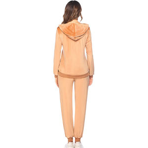 Ensemble de survêtement en velours et nylon pour femmes, logo personnalisé, 100% coton, survêtement avec coupe-vent personnalisable - Product Image 5