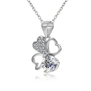 Collier trèfle à quatre feuilles porte-bonheur en argent sterling 925 avec diamant Moissanite certifié, bijoux Destiny, vente chaude - Product Image 2