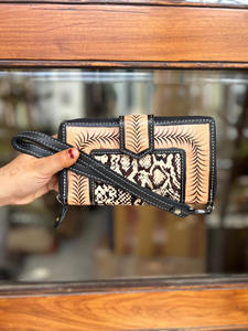 Nouveau Style occidental outillé imprimé Animal fourrure cuir bracelet pochette femmes conçu sac à main vente chaude en cuir outillé portefeuilles uniques - Product Image 2