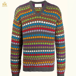 Vente en gros de pulls pour hommes, pull à manches longues en jacquard et lettre, vêtements tricotés pour hommes, pull en tricot pour hommes - Product Image 4