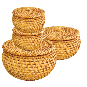 Natural Elegance-Cesta de ratán con tapa-Ligera (50 gramos)-Perfecta para guardar ropa y accesorios de bebé - Product Image 1