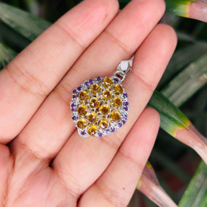 Qualité supérieure 925 argent massif femmes déclaration pendentif naturel multi-pierres précieuses magnifique usine vente directe bijoux cadeau - Product Image 4