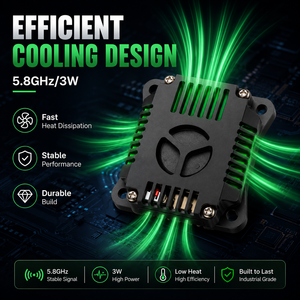 Transmisor de Video FPV VTX de 5.8GHz y 3W, Alta Potencia, Señal Estable, Refrigeración Integrada para Drones FPV UAV - Product Image 4