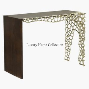 Nouvellement Arrivée Moderne Art Créatif En Aluminium Moulé Argent Brillant Poli Unique Designer Tables Basses À La Main Pour La Maison et Le Bureau - Product Image 2