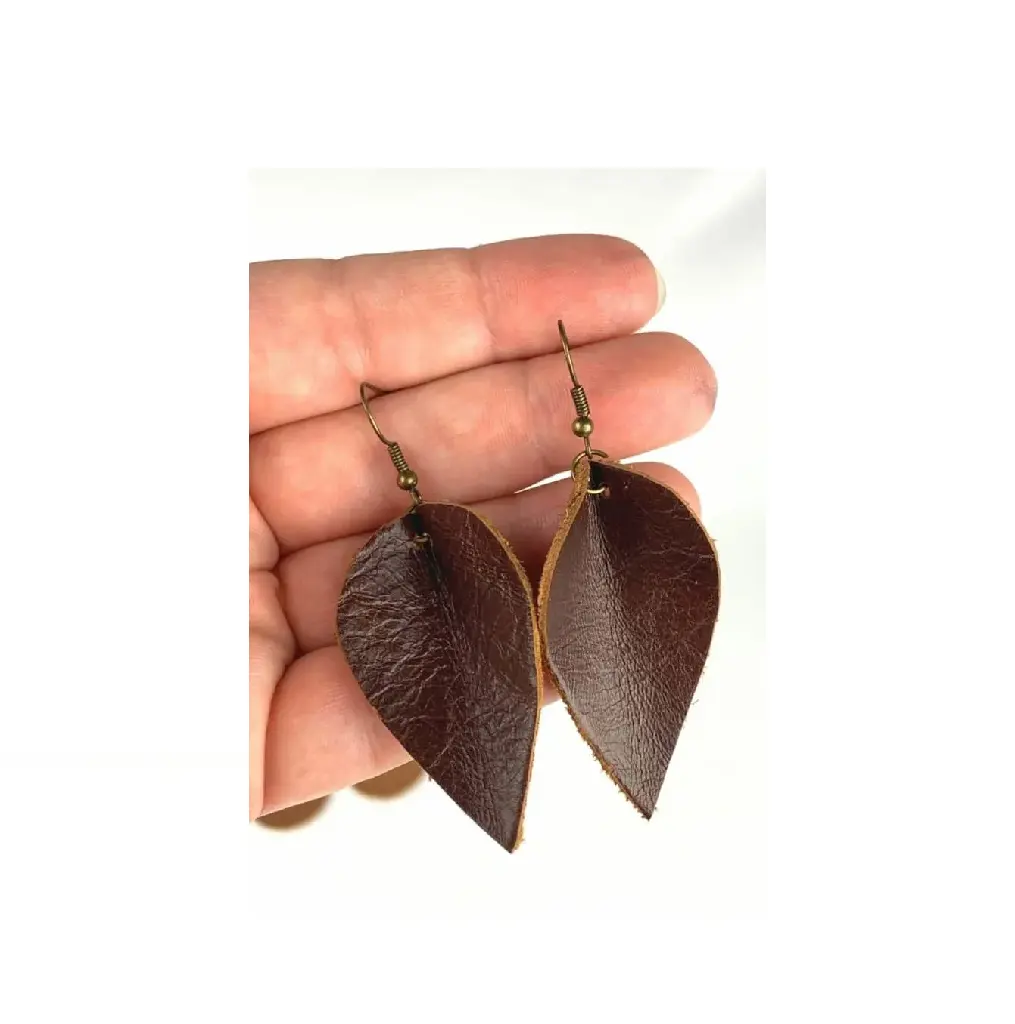 Women's leather leaf faux earrings drop dangle admirable quality watches & accessories at lowest cost
