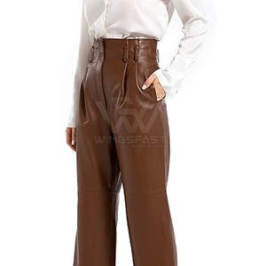 กางเกงหนังขาตรงเข้ารูปสำหรับผู้หญิงกางเกงแฟชั่นหน้าหนาวแบบลำลองระบายอากาศได้ดี - Product Image 6