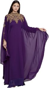 Kaftan marocain modeste de Dubaï, Abaya arabe brodée à la main, ornée de perles, longueur au sol, robe de mariée écologique, tenue de soirée - Product Image 4