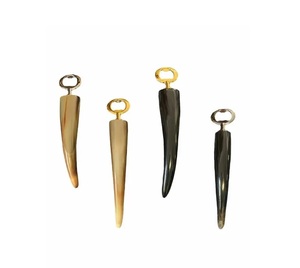 Abrebotellas plano de Estilo Vintage Premium con mango de cuerno de búfalo natural Herramienta de barra hecha a mano - Product Image 1