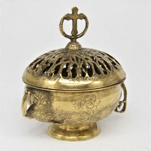 Incensario de latón Holy Smoke, incensario colgante, quemador de incienso de Iglesia Vintage para ambiente ceremonial y espiritual - Product Image 2