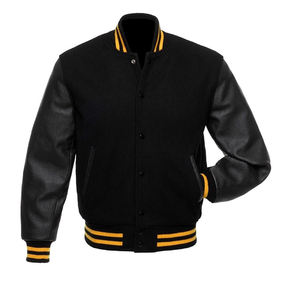 Men's High Quality Winter Style College Letterman Varsity Baseball Jackets Custom Chenille Embroidered Canvas Leather Sleeves - Product Image 3