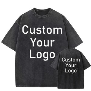 Acid Wash Camisetas de gran tamaño 230G Algodón Personalizado Su diseño de logotipo Hombres Mujeres Vintage Manga corta Streetwear Hombres Camiseta Tops - Product Image 6