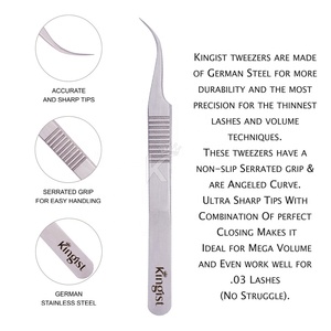 แหนบต่อขนตาคุณภาพสูง ขนาดใหญ่พิเศษ ผลิตจากเหล็กกล้าไร้สนิมเยอรมัน 12 ซม. ผิวซาติน ปลายแหลม - Product Image 4