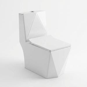 WC monobloc en céramique 665x360x780mm, siphon en S, double chasse, cuvette allongée, à poser au sol, design minimaliste, facile à nettoyer - Product Image 1