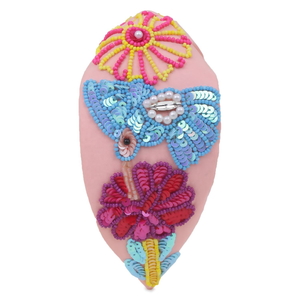 Bandeaux pour cheveux multicolores de mode pour femmes et enfants, faits à la main, de créateurs, bandeaux brodés et perlés - Product Image 5