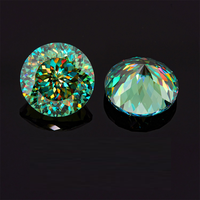 Coupe spéciale portugaise personnalisée 4MM ronde couleur verte couleur de coupe brillante beau diamant cultivé en laboratoire