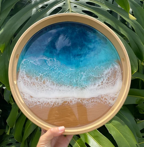 ถาดอาหารเช้าไม้และเรซิ่น ลายคริสต์มาส ทรงกลม ถาดเสิร์ฟทรงสี่เหลี่ยมผืนผ้าทำจากอีพ็อกซี่เรซิ่น - Product Image 6