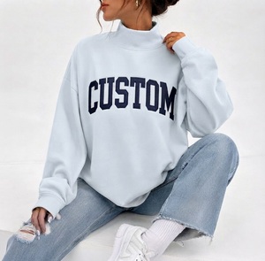 Pull oversize à col montant pour femme, coupe carrée, avec motif personnalisé 'Sunday Market', style décontracté, mode boutique, vente en gros - Product Image 1
