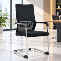 Chaise de visiteur moderne en maille avec accoudoirs fixes pour bureau, salle de conférence, salle de réunion, mobilier commercial