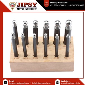 Ensemble de poinçons en acier massif Dapping Doming de 24 pièces sur base en bois Kit d'outils de formage de métaux pour la fabrication de bijoux - Product Image 2
