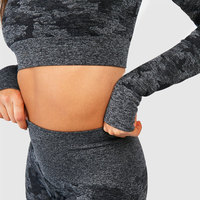 Nouvel Arrivage Ensemble de Yoga et de Fitness Sans Couture pour Femme, Haute Élasticité, Respirant, Collant Ajusté, Deux Pièces, Motif Floral