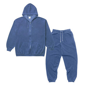 Survêtement d'hiver surdimensionné pour hommes de haute qualité avec fermeture à glissière à capuche à manches longues Street Wear avec Type de motif solide - Product Image 6