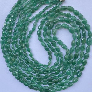 Cuentas de Esmeralda Verde Natural de 8mm 10mm 12mm, Lisas, Pulimentadas, Grado AAA, Certificadas por IGI, para Joyería - Product Image 3