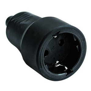 Base bipolare con presa in gomma nera TTL 16A 250V (Phenoplastic 246) - Product Image 1