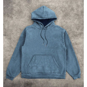 Sweats à capuche en coton uni personnalisés pour hommes, sweat-shirt à manches longues pour hommes, sweat-shirts surdimensionnés en coton éponge d'automne, vente en gros - Product Image 2