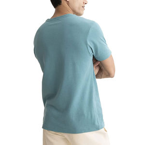 เสื้อยืดผู้ชายแขนสั้นคอลูกเรือสีฟ้าอ่อน2026 250 GSM ว่างเปล่าสำหรับฤดูร้อน - Product Image 4