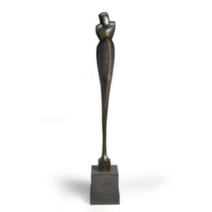 Sculpture figurative abstraite en bronze, artisanale, style Art déco, écologique, durable, moderne, décor de bureau artistique, statue humaine - Product Image 1