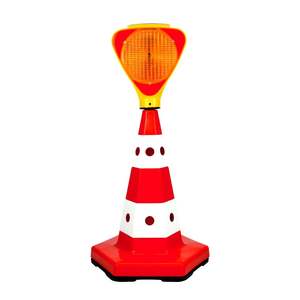 Cône de signalisation classique œil de chat 50 cm en plastique lesté – Barrière de circulation – Produit d'avertissement routier - Product Image 6