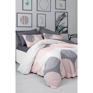 Leron Grey Geometric Pattern Single Duvet Cover <b>Set</b> Home Use Cotton Box Model - Product Image 1