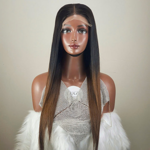 Perruques cheveux humains lisses couleur ombre brune vietnamienne naturelle 100% double longueur vendeur - Product Image 4