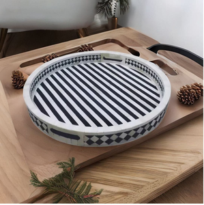 Fabricante profesional de bandeja de servicio personalizada con incrustaciones de hueso para regalos con servicio personalizado para calidad de exportación - Product Image 4