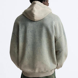 Sweat-shirt à capuche surdimensionné en coton 100% avec logo personnalisé, lavage à l'eau, taille plus, en molleton épais, lavage à l'acide - Product Image 3