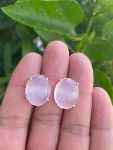 Collier de mariée et boucles d'oreilles en quartz rose ensemble de bijoux de mariage collier de pierres précieuses roses cadeau élégant pour elle ensemble fait main - Product Image 3