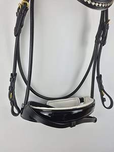 Brida con charol y elementos cosidos redondos, con banda nasal sueca y anatómica - Product Image 6