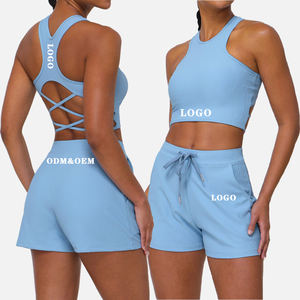 Conjunto Deportivo de 2 Piezas para Yoga y Fitness para Mujer, Acanalado, Sin Costuras, Transpirable, Ecológico, de Secado Rápido, con Logotipo Personalizado - Product Image 5