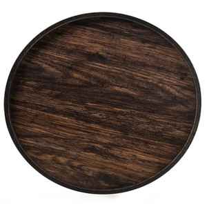 Plateau de service rond en bois de manguier rustique de haute qualité fait à la main pour décor de comptoir de cuisine et service de Restaurant - Product Image 2