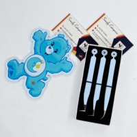 Pince à épiler professionnelle Care Bear en acier inoxydable écologique, antistatique, durable, à forte adhérence, pointe dentelée de précision