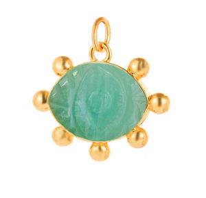 Amazonite Pendentif et breloque en forme de marquise en argent sterling 925 avec or vermeil 8x12mm pour la fabrication de bijoux - Product Image 1