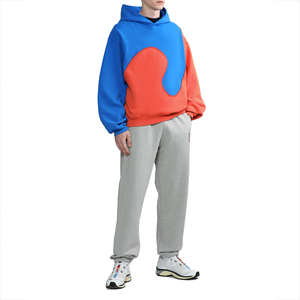 Parche de contraste de bloque de <span class=keywords><strong>Color</strong></span> personalizado de fábrica trabajo Sudadera con capucha de peso pesado de algodón polar de alta calidad 600 Gsm 2026 - Product Image 4