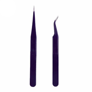 Colorful Stainless Steel <b>Mink</b> Eyelash Extension Straight Or Bend Optional Tweezers Professional Eye <b>Lashes</b> Tweezers - Product Image 1