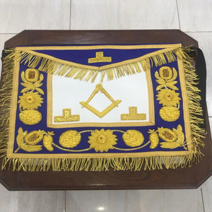 Vintage Fashion Masonic Regalia <b>Apron</b> Past Grand Master Blue Lodge Gold Hand Embroidery Eco-Friendly <b>Leather</b> <b>Aprons</b> - Product Image 1