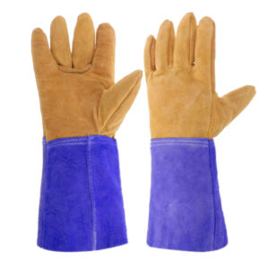 Venta al por mayor de calidad superior de cuero de vaca de cuero dividido guantes de soldadura de encargo XL Industrial Argon trabajo guantes de seguridad de calor antivibración - Product Image 6