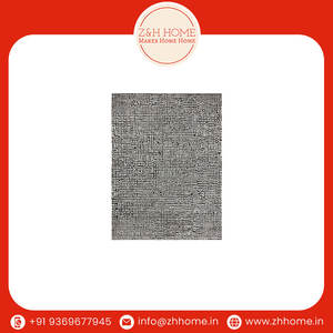 Tapis moderne de haute qualité en viscose grise rectangulaire, à poils moyens, à motifs floraux, lavable, antidérapant, pour salon et hôtel - Product Image 5